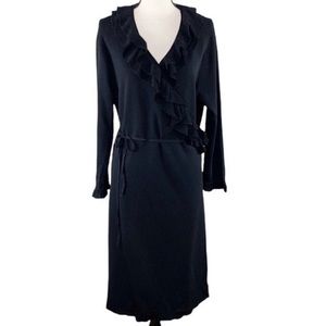 BCBGMAXAZRIA Long Sleeve Ruffle Wrap Dress Size Small